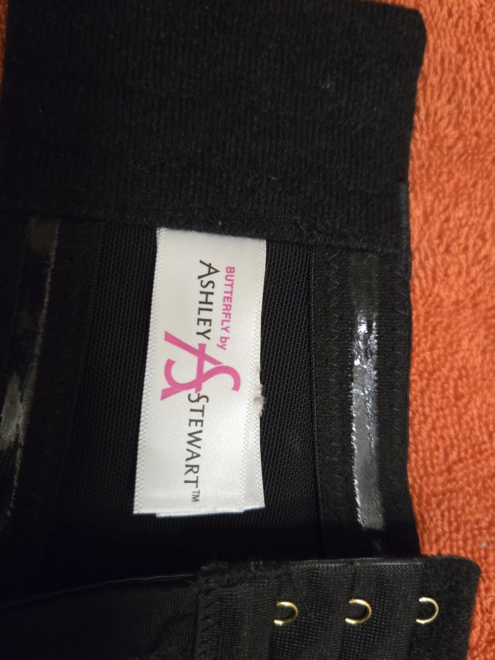 Ashley Stewart Black Bra with Pink Logo
